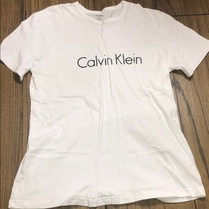 white Calvin Klein tshirt